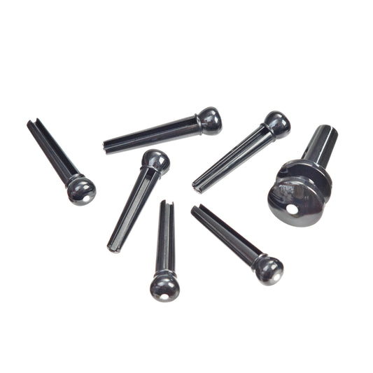 D'Addario Bridge Pins Set - Ebony with Ivory Dot