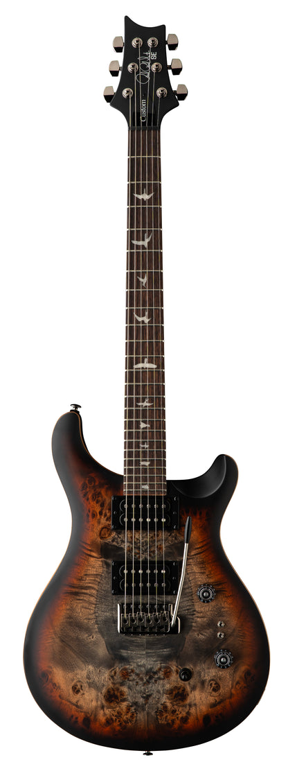 PRS SE Exotic Custom 24-08 Poplar Burl - Charcoal Cherry Midnight Burst