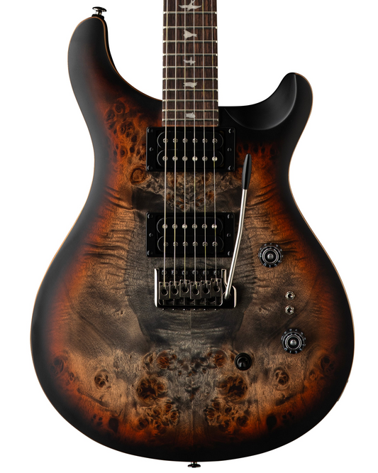PRS SE Exotic Custom 24-08 Poplar Burl - Charcoal Cherry Midnight Burst