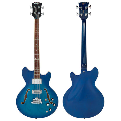 Vintage REVO Series 'Supreme' Semi Acoustic Bass - Blueburst