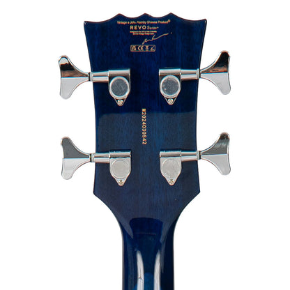 Vintage REVO Series 'Supreme' Semi Acoustic Bass - Blueburst