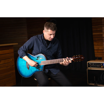 Ortega TourPlayer Deluxe - Flame Maple Blue