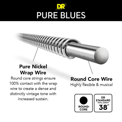 DR Pure Blues Electric Guitar Strings - 9-46