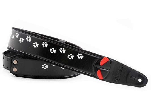 RightOn Mojo Collection Cat Guitar Strap - Black
