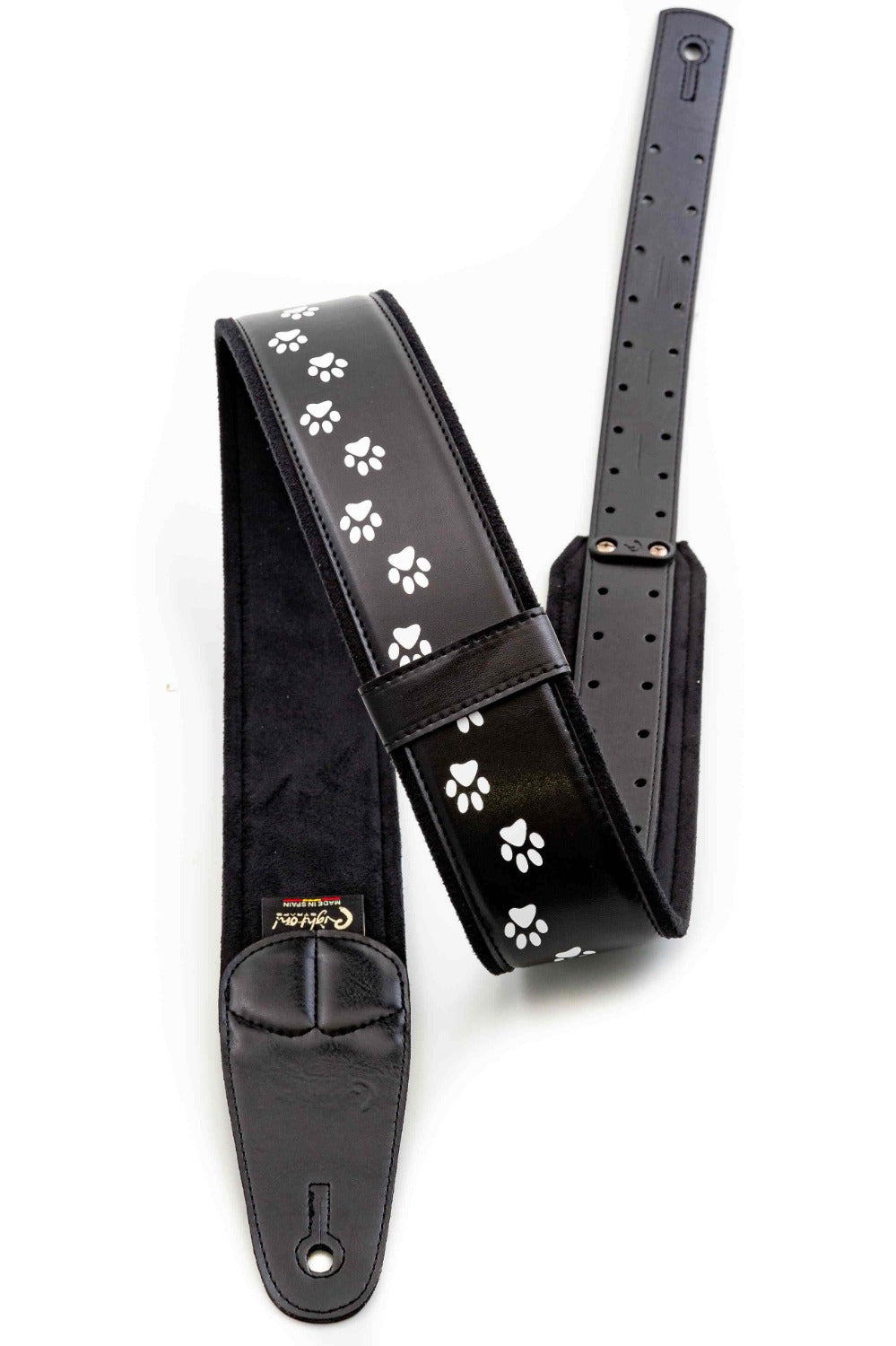 RightOn Mojo Collection Cat Guitar Strap - Black