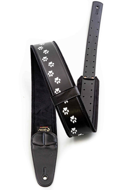 RightOn Mojo Collection Cat Guitar Strap - Black