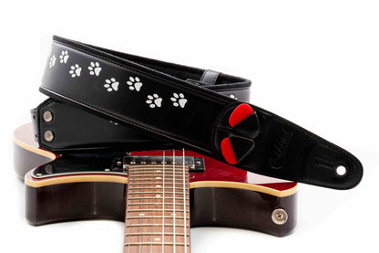 RightOn Mojo Collection Cat Guitar Strap - Black