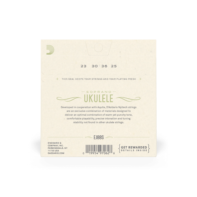 D’Addario Nyltech Ukulele Strings - Soprano EJ88S