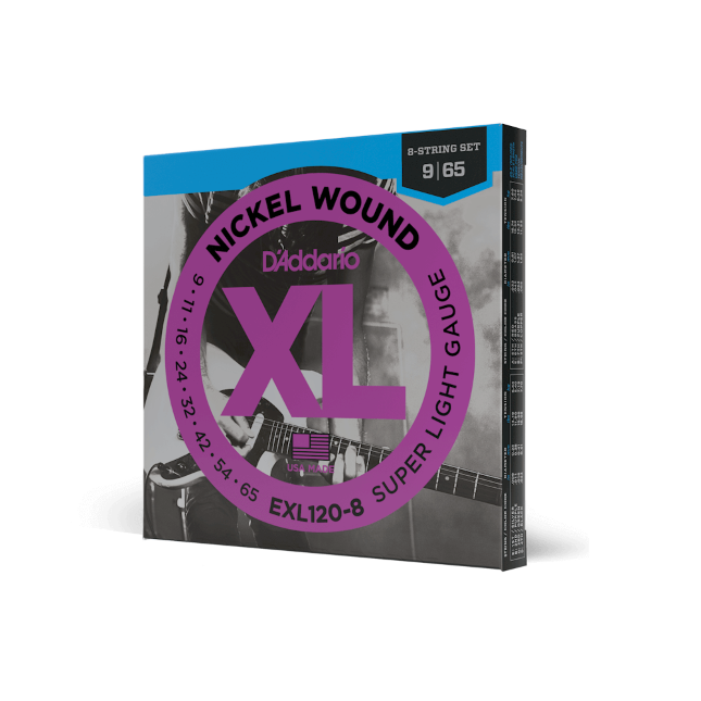 D'Addario EXL120-8 9-65 8-String Nickel Wound Electric Guitar Strings