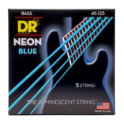 DR Neon Strings - Bass - 45-125 5-String - Blue