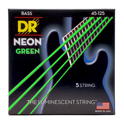 DR Neon Strings - Bass - 45-125 5-String - Green