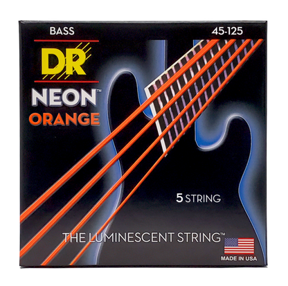 DR Neon Strings - Bass - 45-125 5-String - Orange