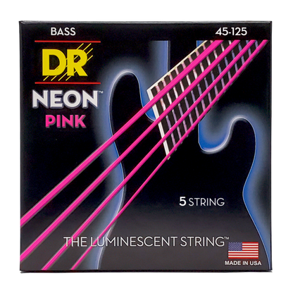 DR Neon Strings - Bass - 45-125 5-String - Pink