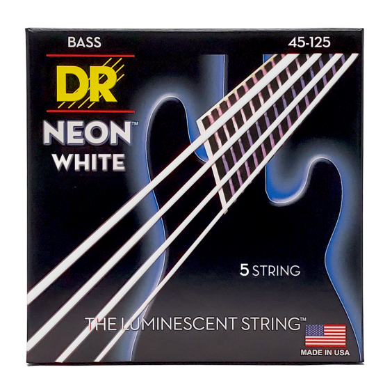 DR Neon Strings - Bass - 45-125 5-String - White