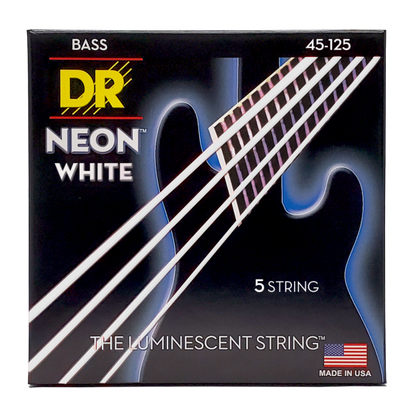 DR Neon Strings - Bass - 45-125 5-String - White