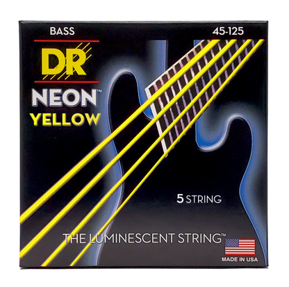 DR Neon Strings - Bass - 45-125 5-String - Yellow