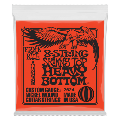 Ernie Ball 8-String Skinny Top Heavy Bottom Nickel Wound Electric Guitar Strings - 09-80