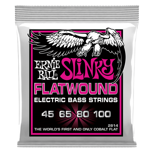 Ernie Ball Slinky Cobalt Flatwound Bass Guitar Strings - 45-100