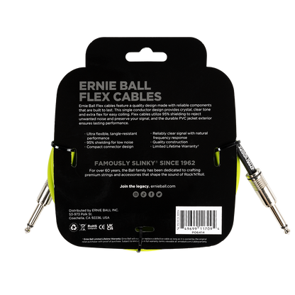 Ernie Ball Flex Instrument Cable 10ft - Green