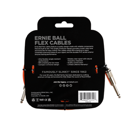 Ernie Ball Flex Instrument Cable 10ft - Orange