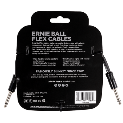 Ernie Ball Flex Instrument Cable 10ft - Black