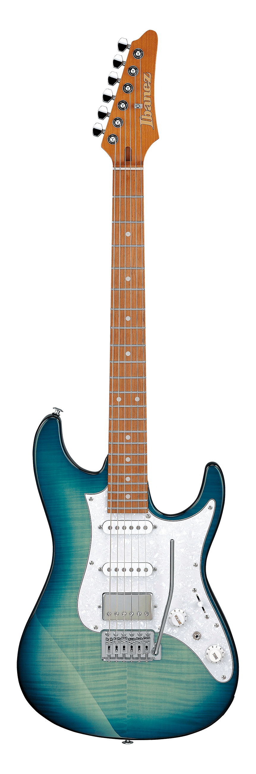 Ibanez AZ Standard Series 22 HSS - Transparent Turquoise Burst