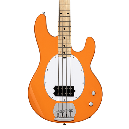 Sterling by Music Man Intro Series Stingray RAY2 Maple Neck - Sunrise Orange