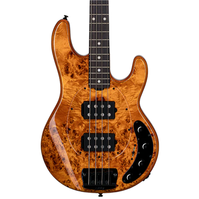 Sterling by Music Man Stingray RAY34HH Rosewood Neck - Poplar Burl Amber