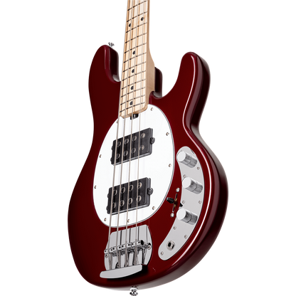 Sterling by Music Man SUB Stingray RAY4 HH - Candy Apple Red w/ Maple