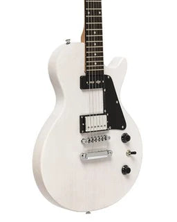 Stagg Standard Series Singlecut Electric Guitar HB90 - Open Pore Mahogany, White