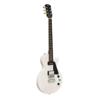 Stagg Standard Series Singlecut Electric Guitar HB90 - Open Pore Mahogany, White