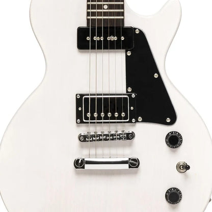 Stagg Standard Series Singlecut Electric Guitar HB90 - Open Pore Mahogany, White