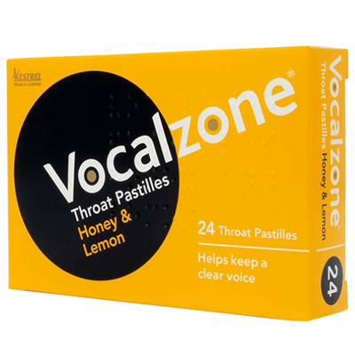 Vocalzone Throat Pastilles - Honey & Lemon