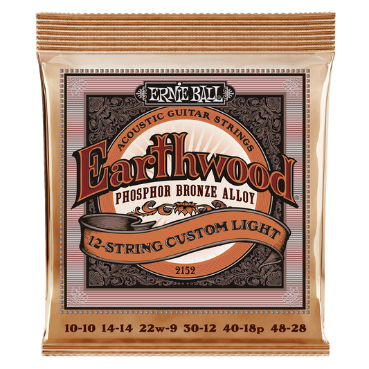 Ernie Ball Earthwood Custom Light Phosphor Bronze 12-String Acoustic Guitar Strings - 10-48